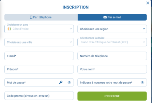 1xBet Inscription